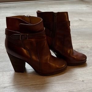 Frye Brown Leather Ankle Boots